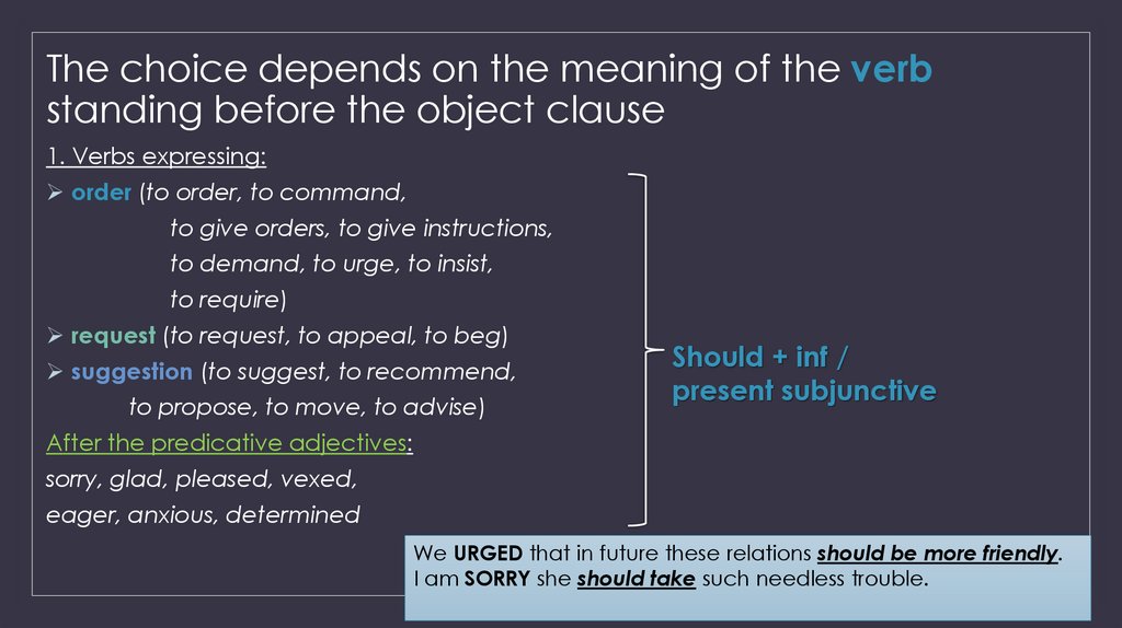 The choice depends on the meaning of the verb standing before the object clause