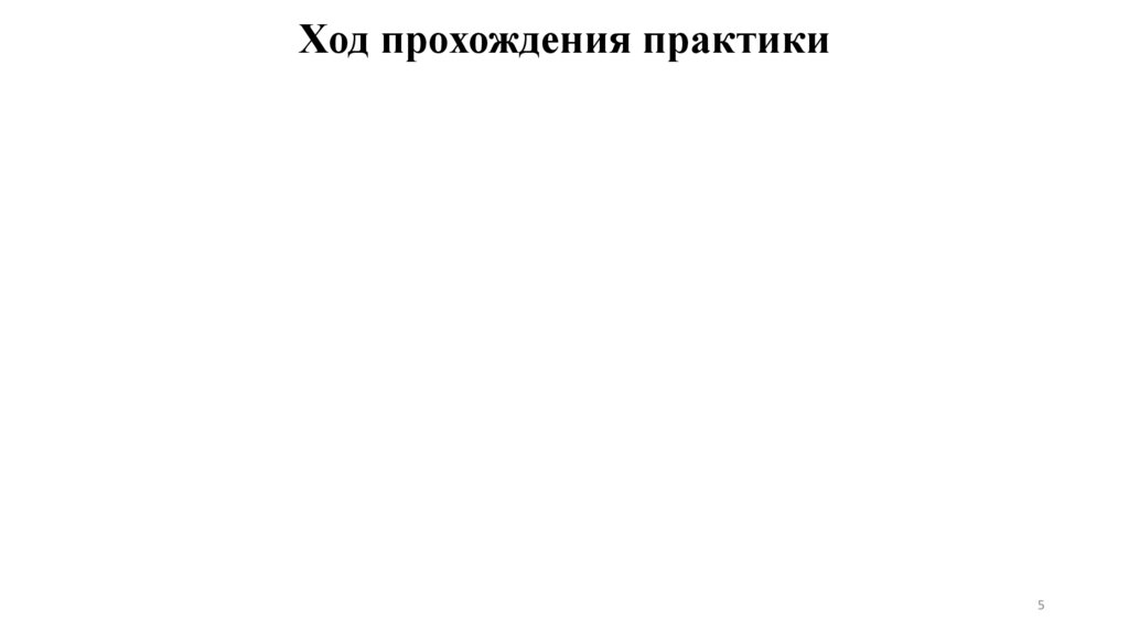 Ход прохождения практики