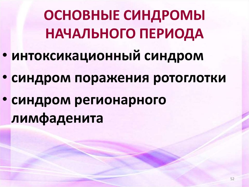 ОСНОВНЫЕ СИНДРОМЫ НАЧАЛЬНОГО ПЕРИОДА