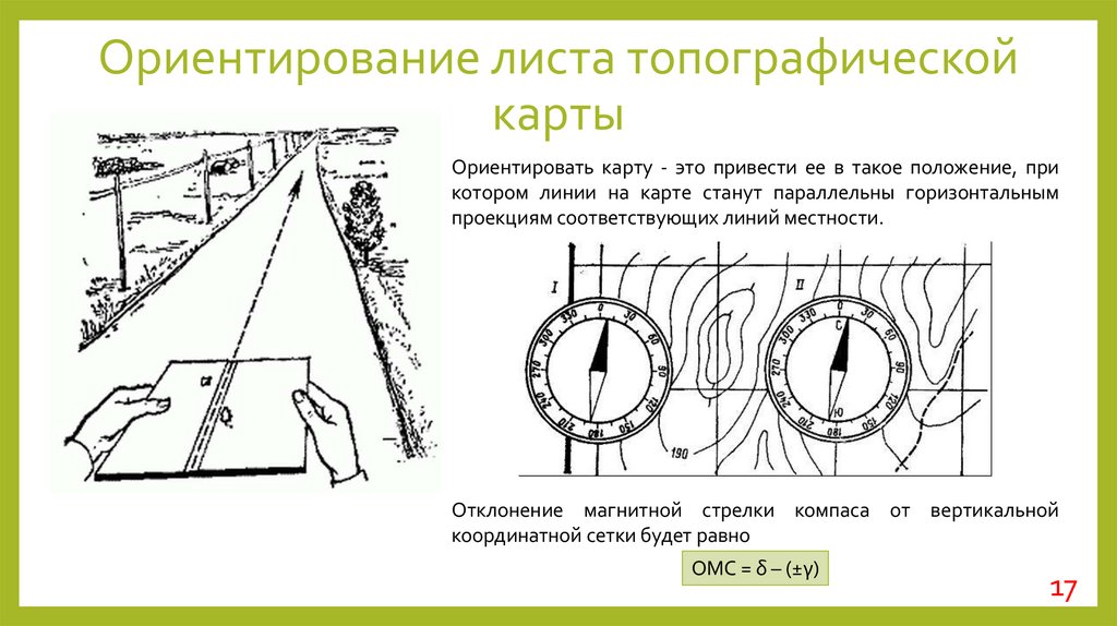 Ориентирование листа топографической карты