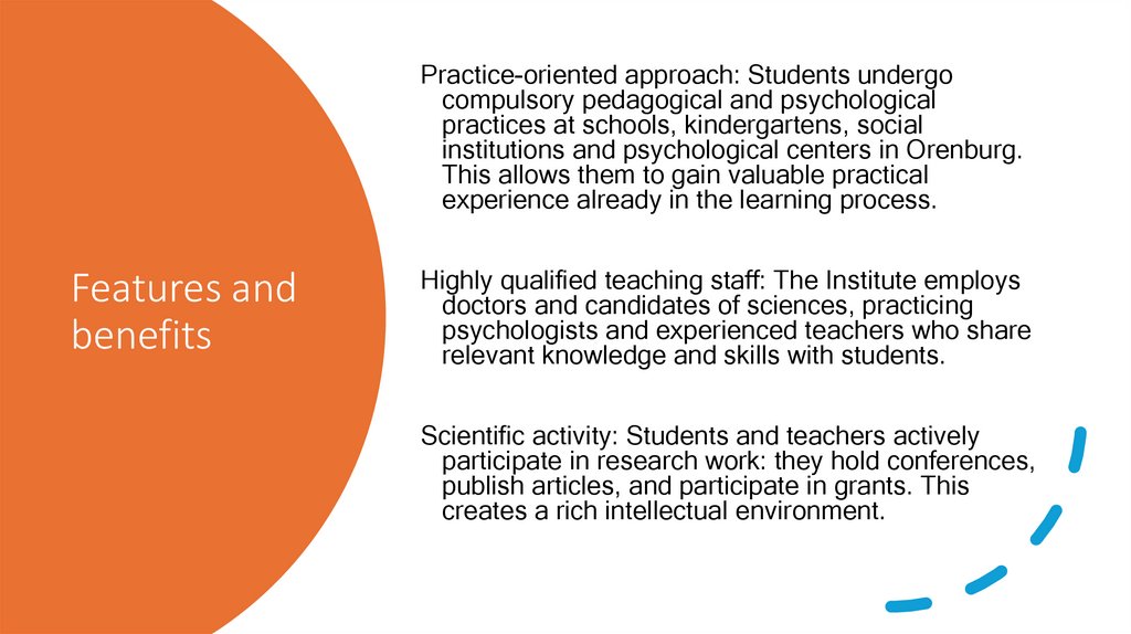 Features and benefits