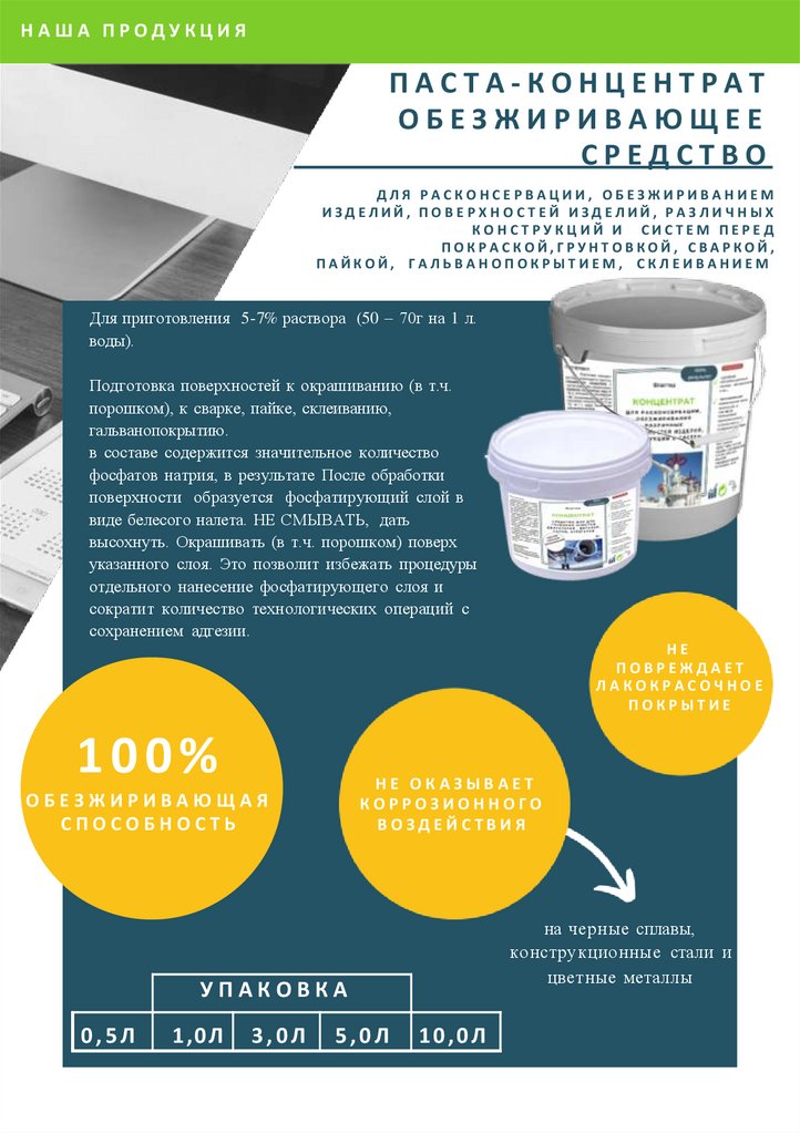 ПАСТА-КОНЦЕНТРАТ ОБЕЗЖИРИВАЮЩЕЕ