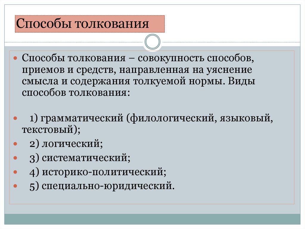Способы толкования