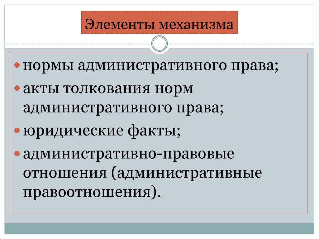 Элементы механизма