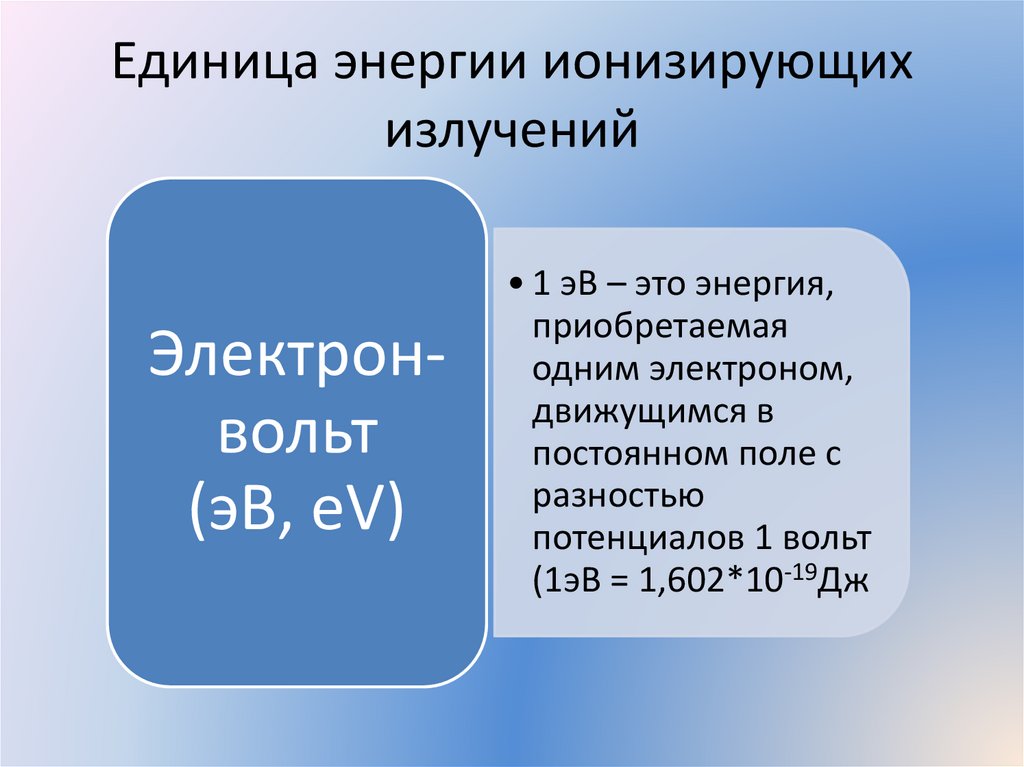 Единица энергии ионизирующих излучений
