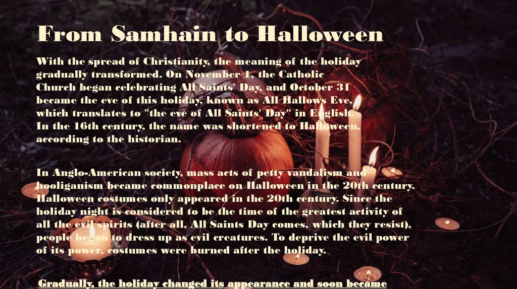 From Samhain to Halloween