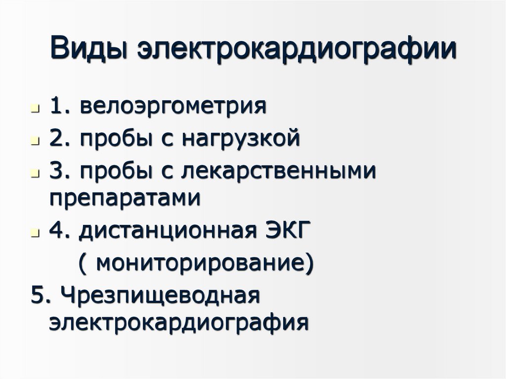 Виды электрокардиографии