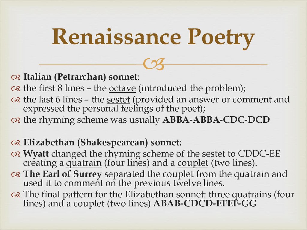 Renaissance Poetry