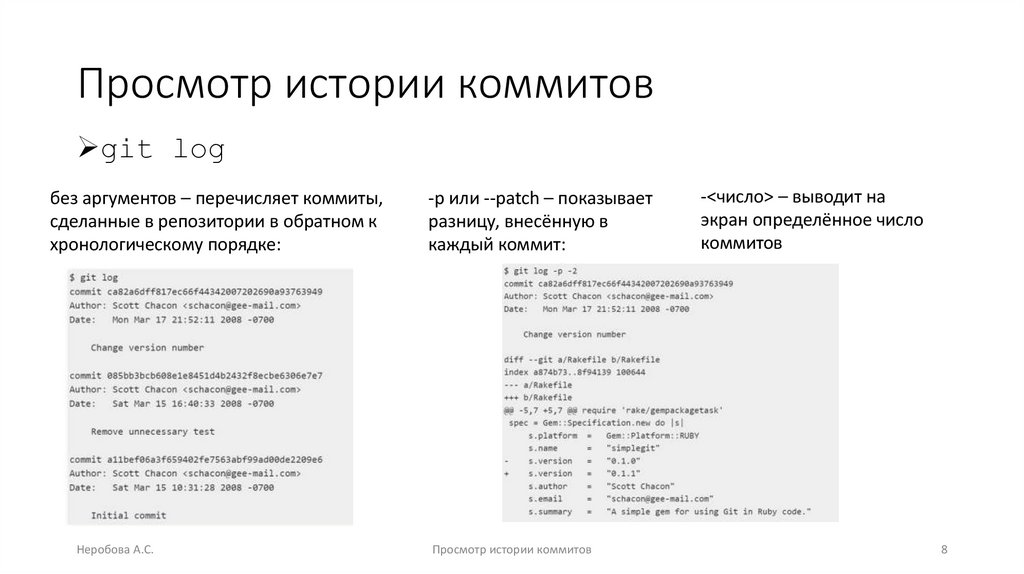 Просмотр истории коммитов