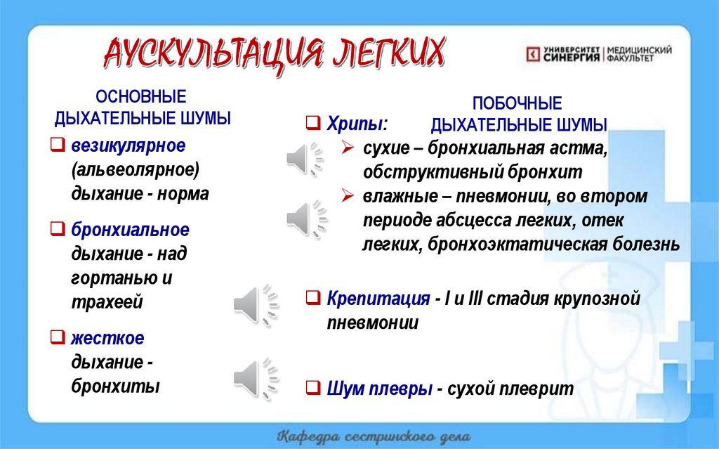 АУСКУЛЬТАЦИЯ ЛЕГКИХ