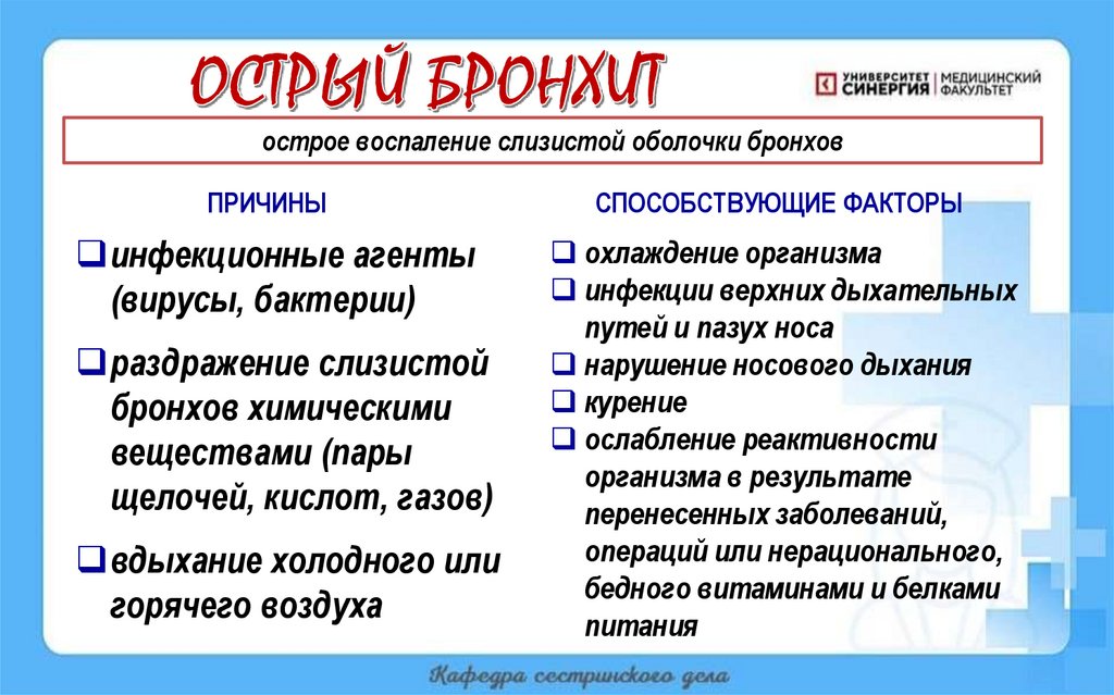 ОСТРЫЙ БРОНХИТ