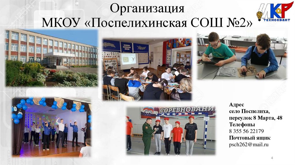 Организация МКОУ «Поспелихинская СОШ №2»