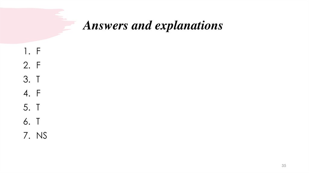 Answers and explanations