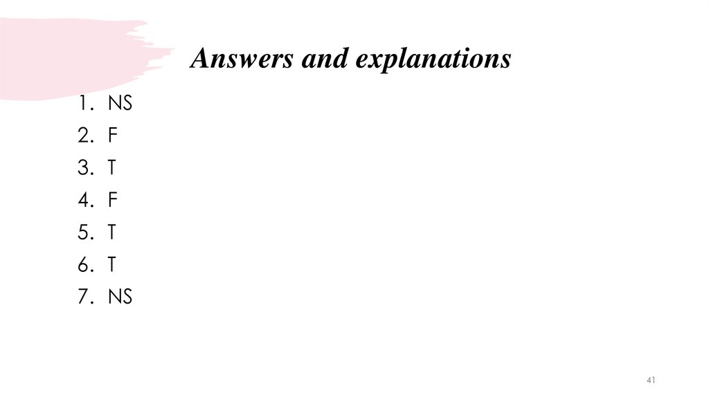 Answers and explanations