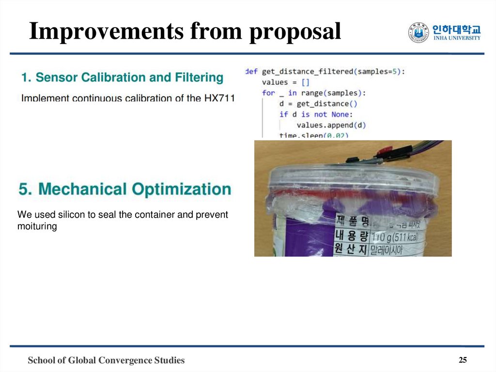 Improvements from proposal