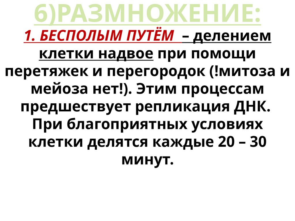 6)РАЗМНОЖЕНИЕ: