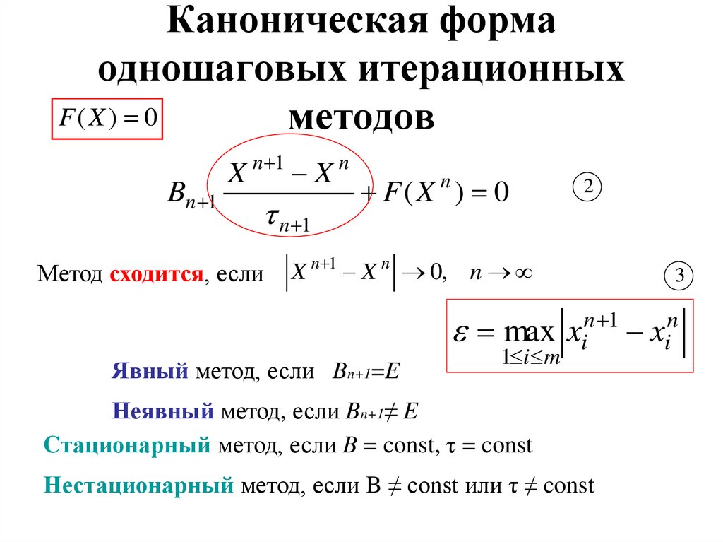 Каноническая форма одношаговых итерационных методов