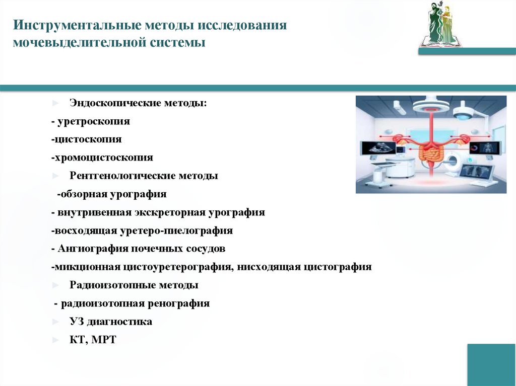 Инструментальные методы исследования мочевыделительной системы