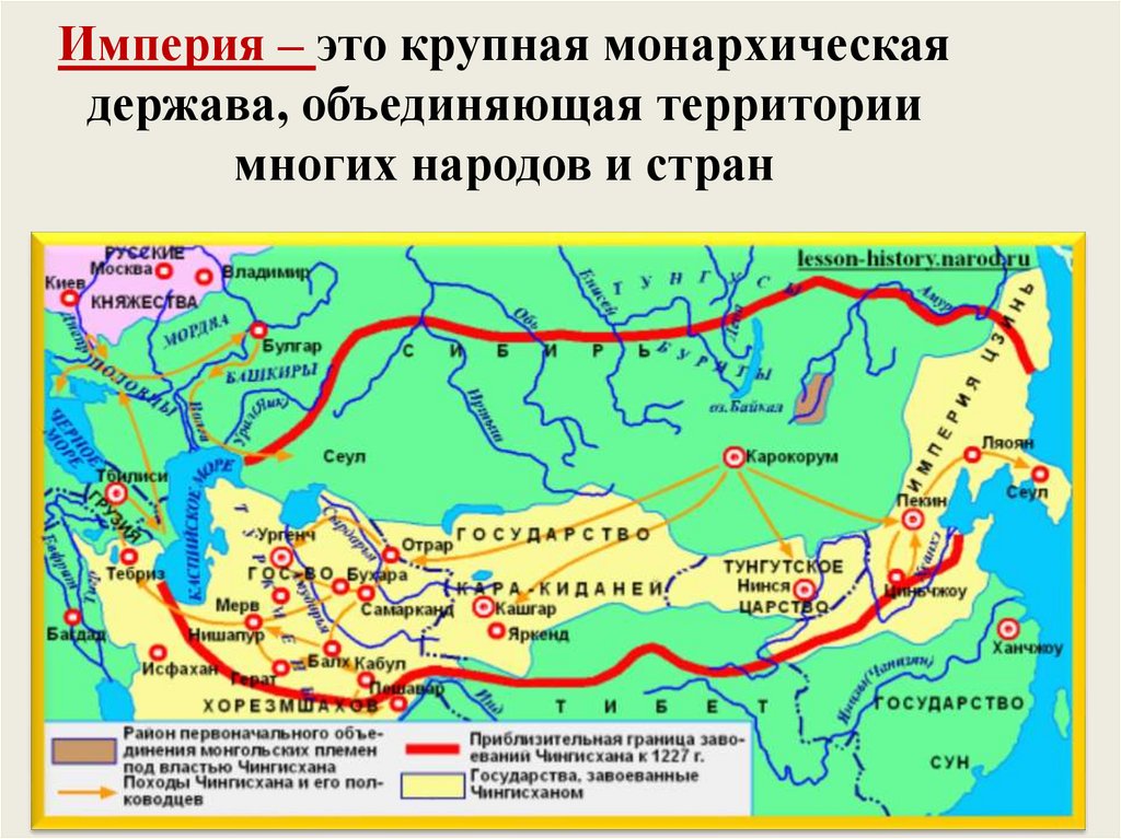 Империя – это крупная монархическая держава, объединяющая территории многих народов и стран