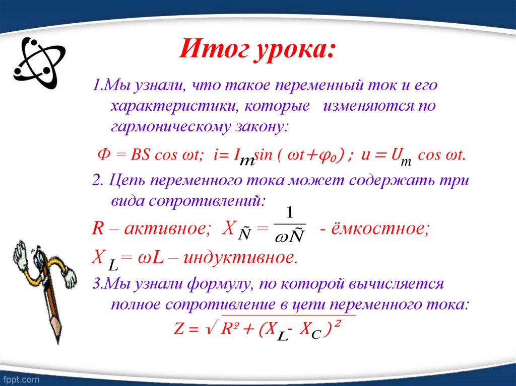 Итог урока: