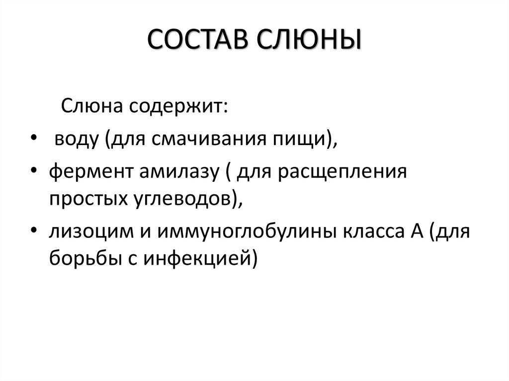 СОСТАВ СЛЮНЫ