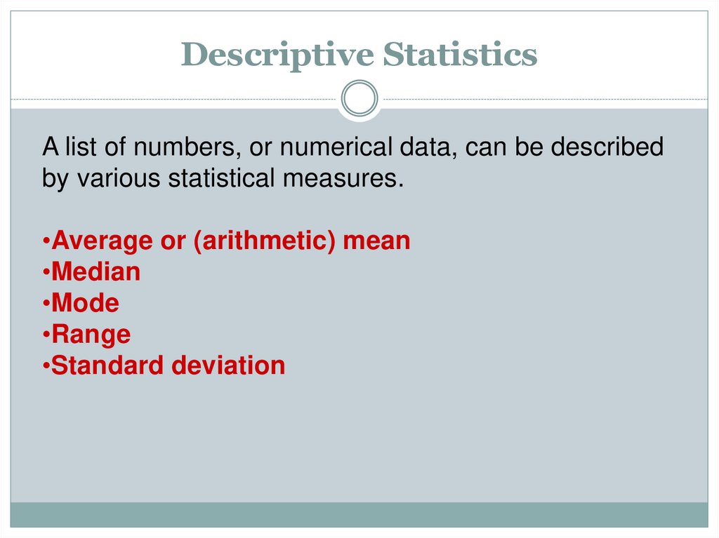 Descriptive Statistics