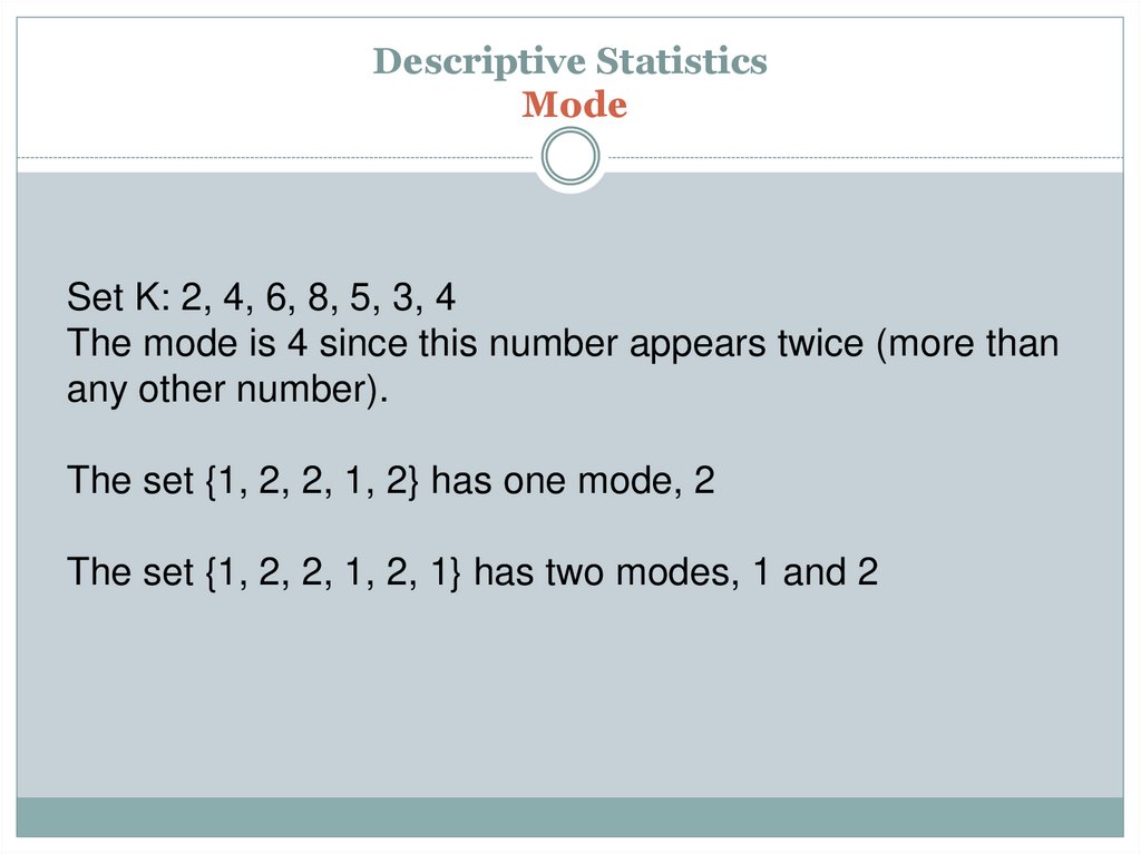 Descriptive Statistics Mode