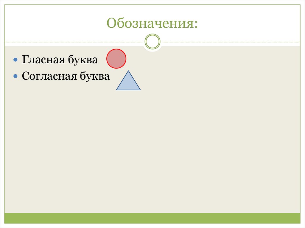 Обозначения: