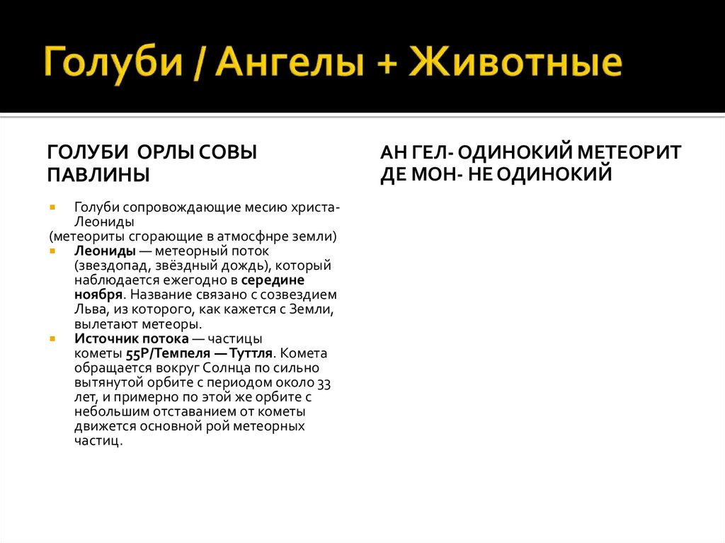 Голуби / Ангелы + Животные