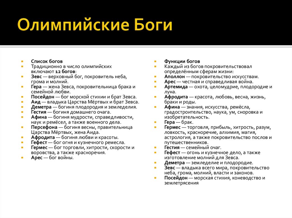 Олимпийские Боги