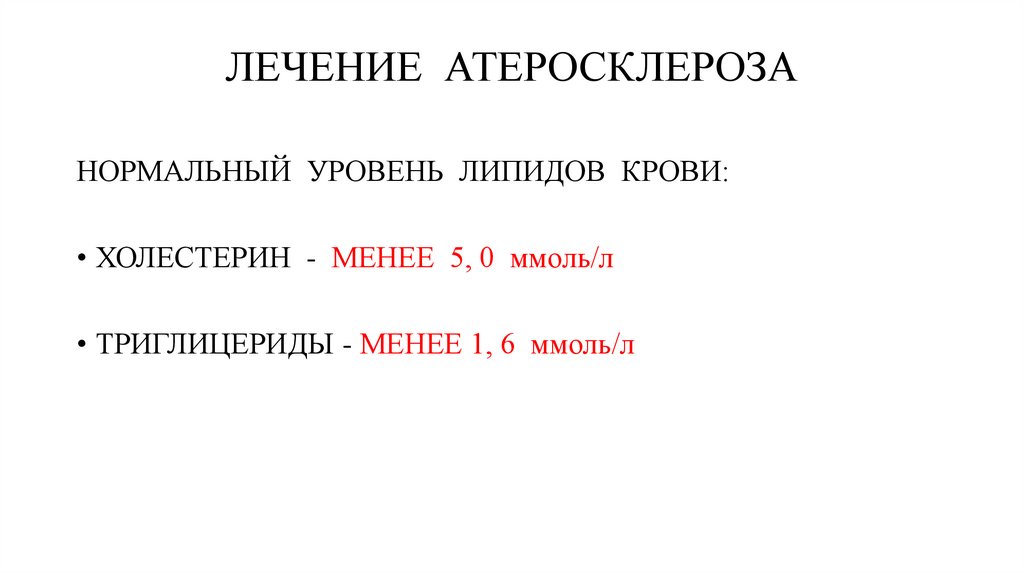 ЛЕЧЕНИЕ АТЕРОСКЛЕРОЗА