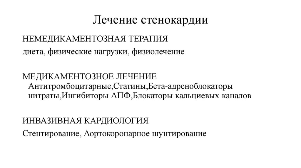 Лечение стенокардии