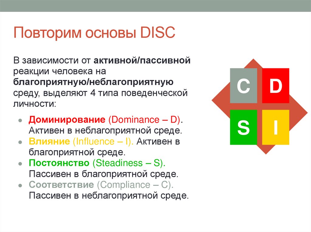 Повторим основы DISC