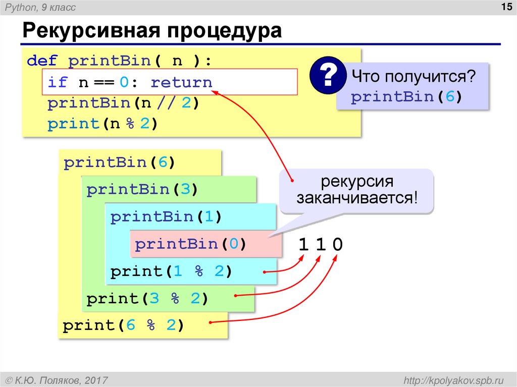 Рекурсивная процедура