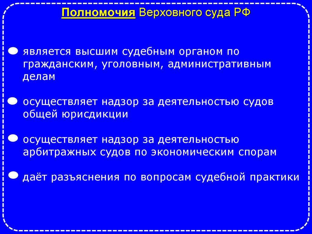 Полномочия Верховного суда РФ
