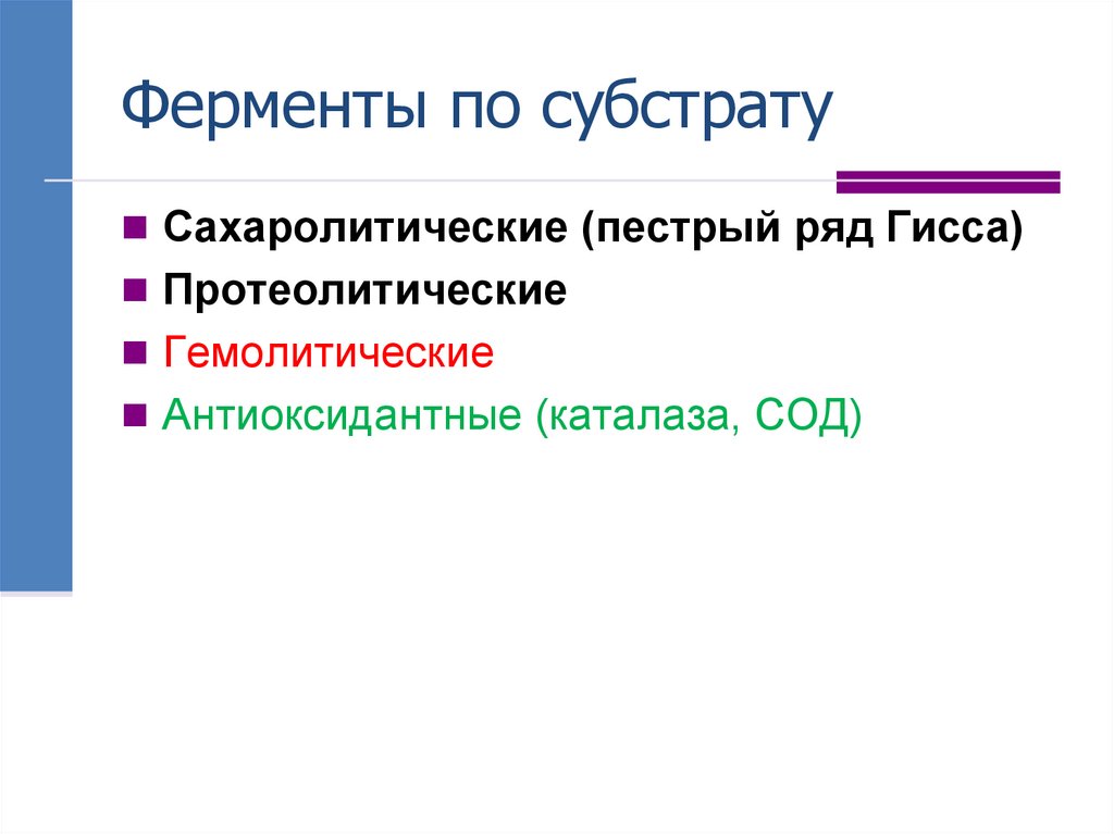 Ферменты по субстрату