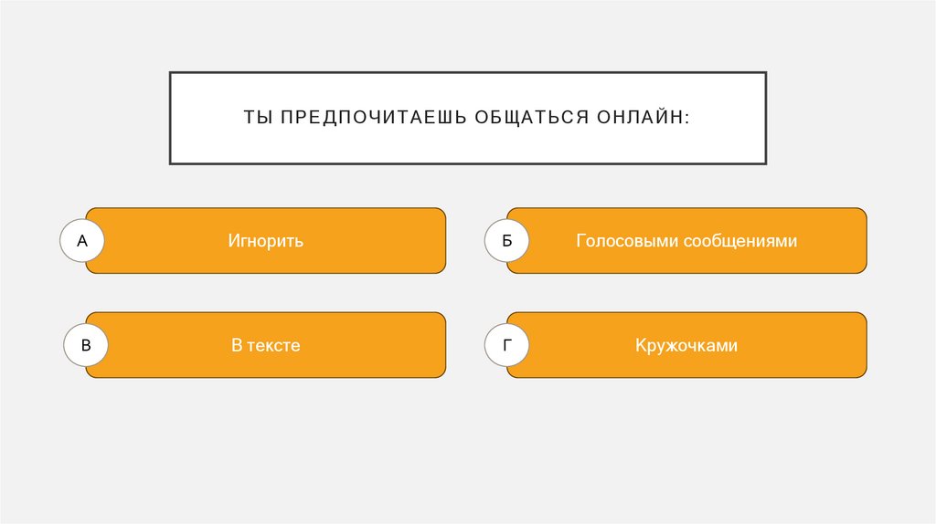 Ты предпочитаешь общаться онлайн: