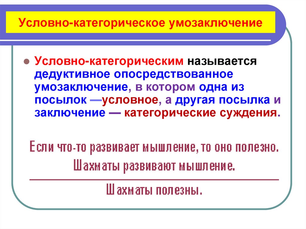 Условно-категорическое умозаключение
