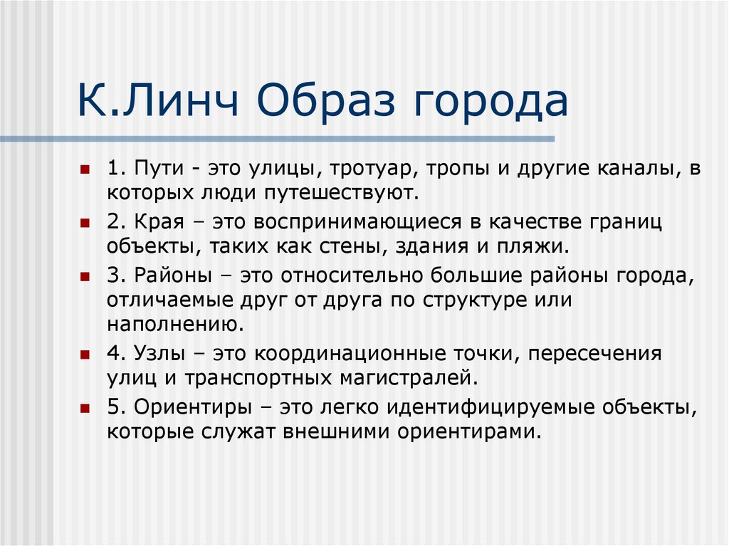 К.Линч Образ города