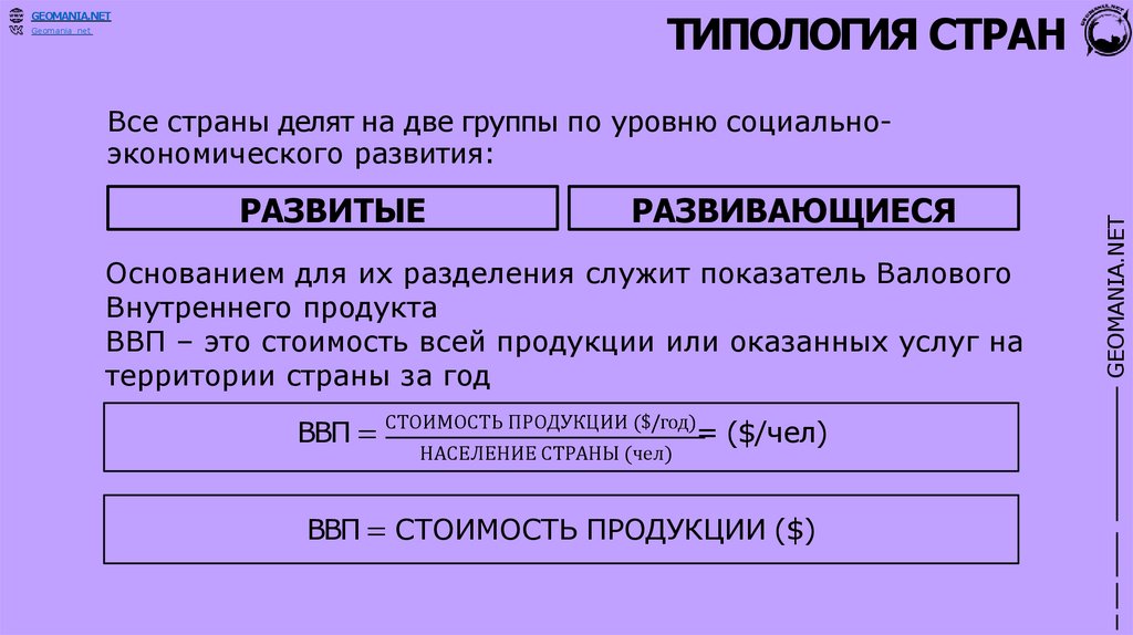 ТИПОЛОГИЯ СТРАН