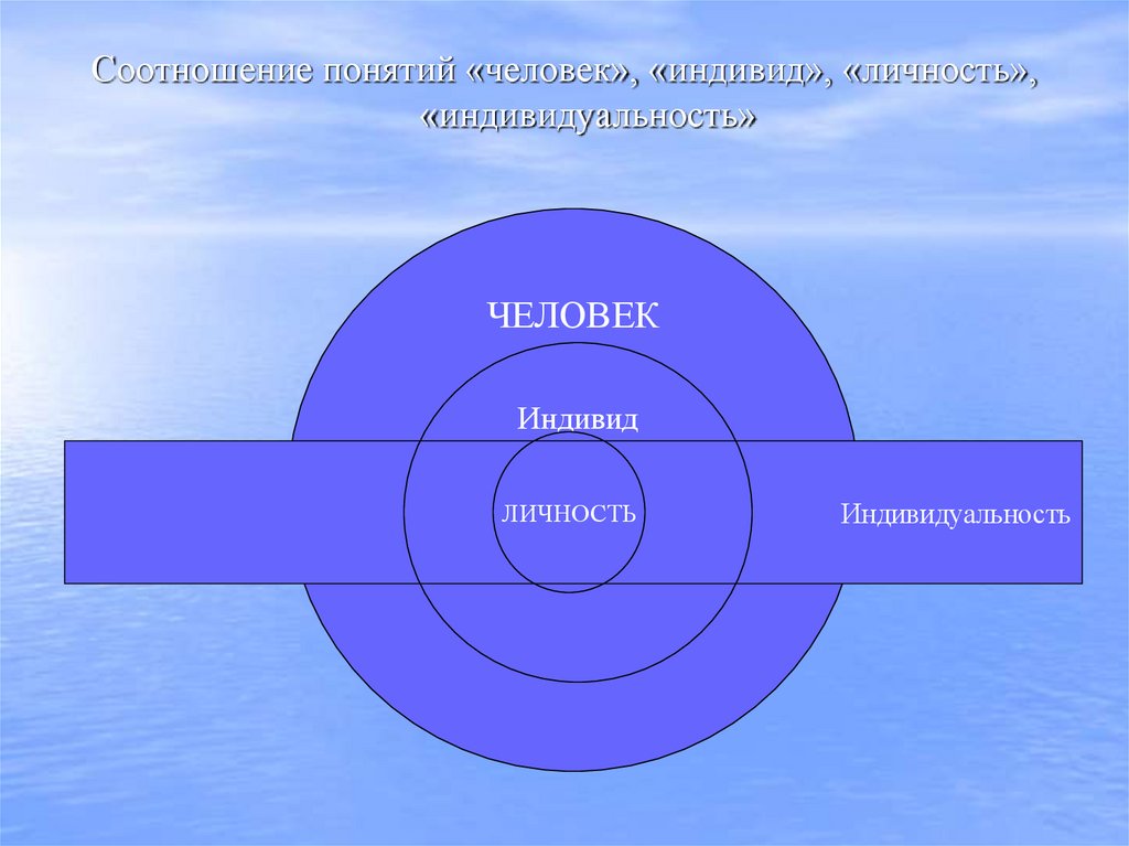 Соотношение понятий «человек», «индивид», «личность», «индивидуальность»