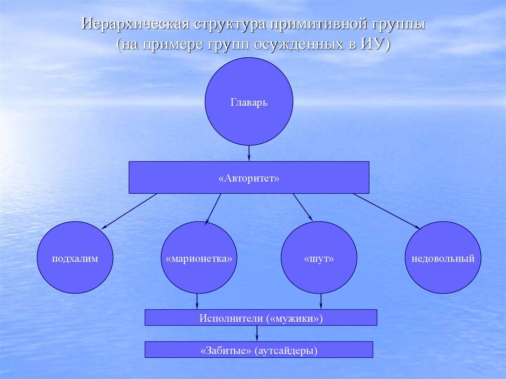 Иерархическая структура примитивной группы (на примере групп осужденных в ИУ)