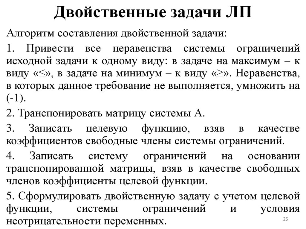 Двойственные задачи ЛП