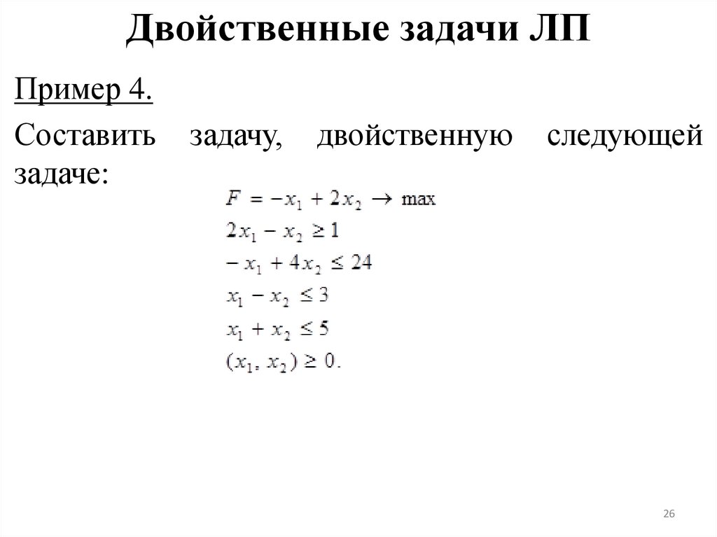 Двойственные задачи ЛП