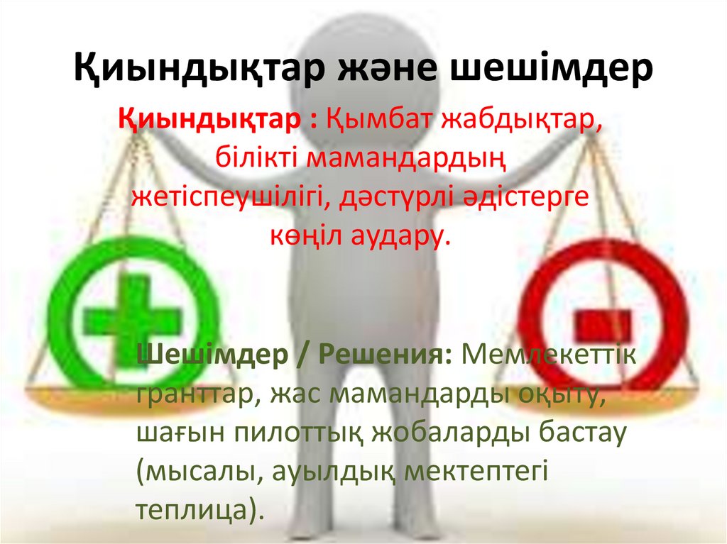 Қиындықтар және шешімдер