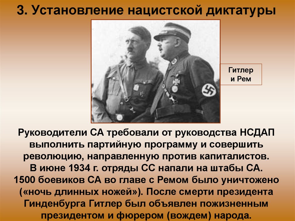 3. Установление нацистской диктатуры