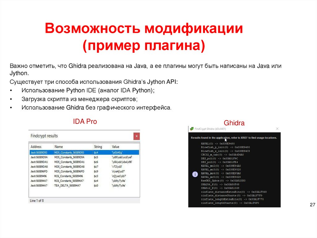 Возможность модификации (пример плагина)