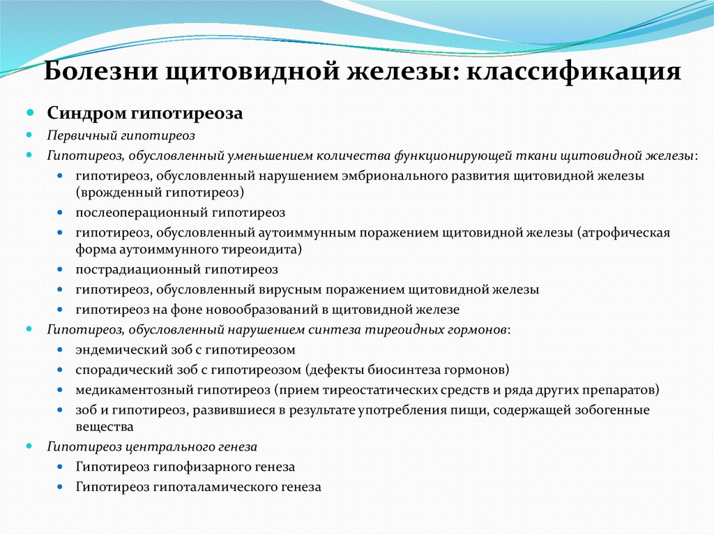 Болезни щитовидной железы: классификация
