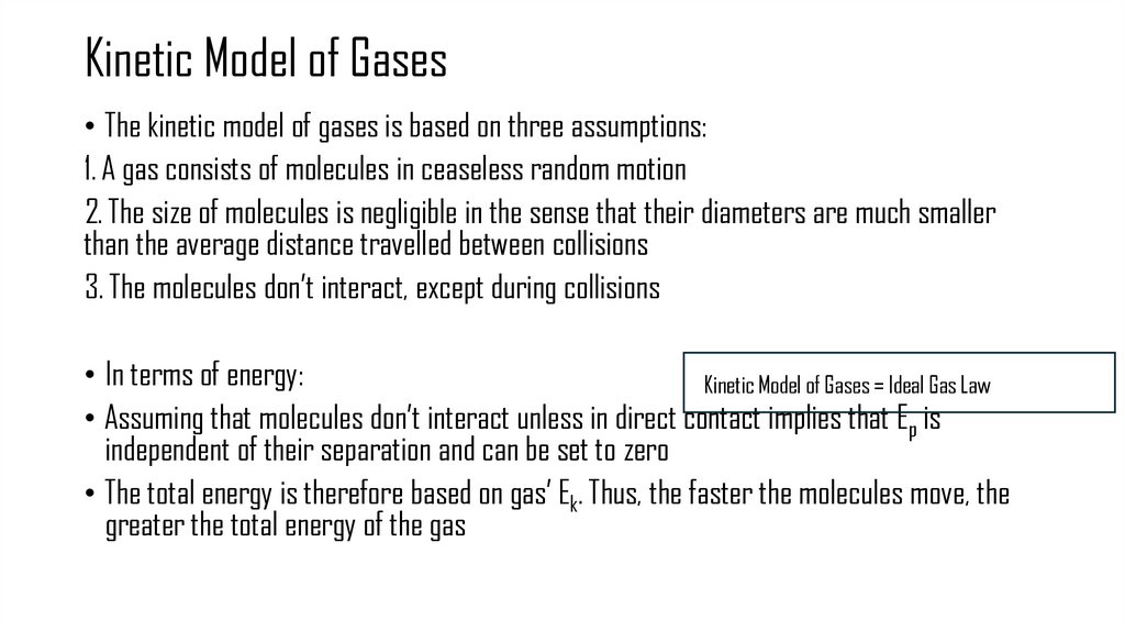 Kinetic Model of Gases