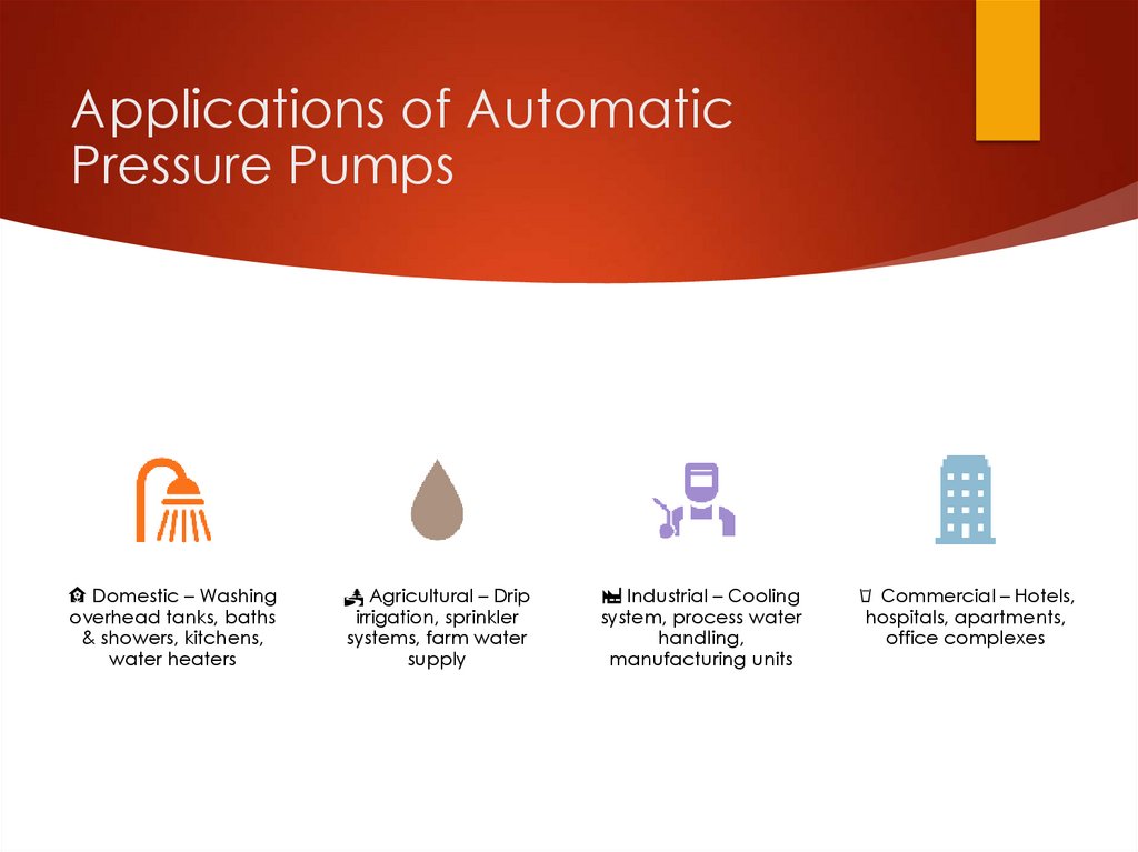 Applications of Automatic Pressure Pumps